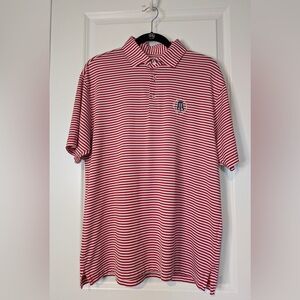 RHOBACK X Barstool Sports Men’s Performance Polo Red White Stripes Size Medium